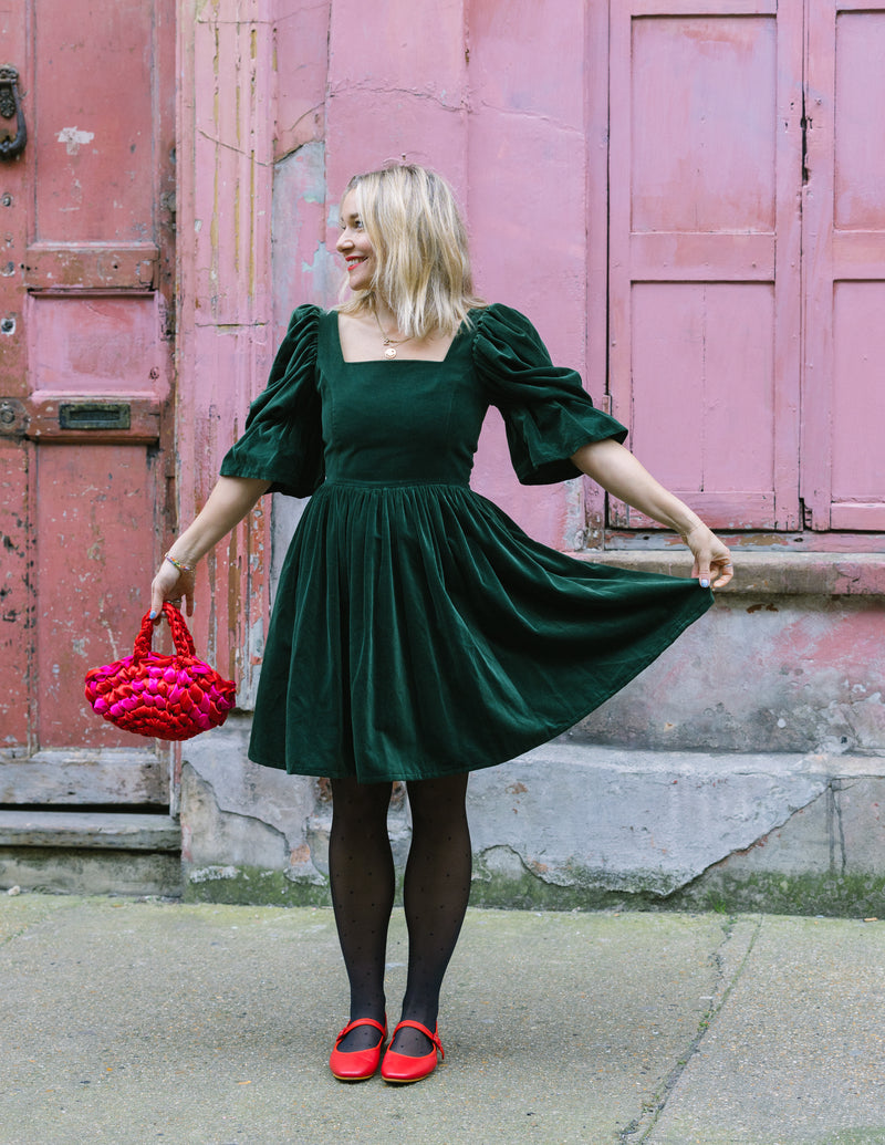 Lucinda Green Velvet Dress by Mary Benson