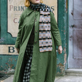 Waxed Cotton Asymmetric Raincoat in Olive