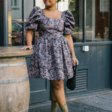 Winter Floral Jacquard Dress