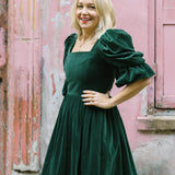 Lucinda Green Velvet Dress