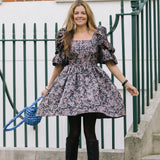 Winter Floral Jacquard Dress