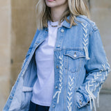 Upcycled Denim Thread Jacket Blue Denim