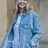 Upcycled Denim Thread Jacket Blue Denim