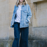 Upcycled Denim Thread Jacket Blue Denim