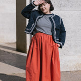 Navy Stripe Roll Back T Shirt