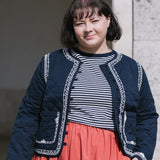 Navy Embroidered Jacket