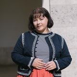 Navy Embroidered Jacket
