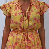 Batik Blouse in Sunshine Yellow by Arifah Studio