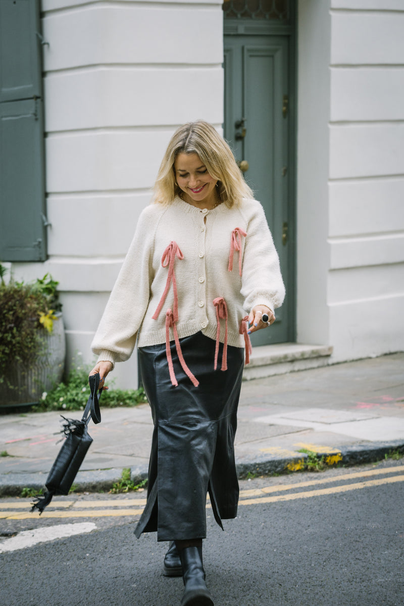 Pink Bows Cardigan by the Amateur Weather Observers