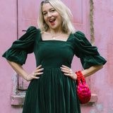 Lucinda Green Velvet Dress