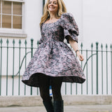 Winter Floral Jacquard Dress