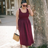 Cherry Jersey & Woven Mix Vest Dress
