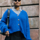 Grey Knitted Polo Top by Albaray