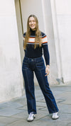 Denim Jean with Patch Pockets and a Bootcut Leg by Mirla Beane