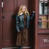 Animal Velvet Midi Dress