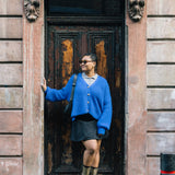 Grey Knitted Polo Top by Albaray