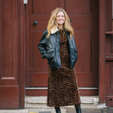 Animal Velvet Midi Dress