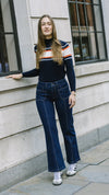 Denim Jean with Patch Pockets and a Bootcut Leg by Mirla Beane