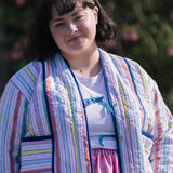 Zoe Summer Striped Cotton Quilted Jacket