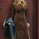 Animal Velvet Midi Dress