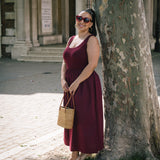 Cherry Jersey & Woven Mix Vest Dress