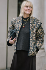 Pandora Brown Leopard Print Two-In-One Cotton Quilted Jacket by Raf and Grace