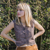 Iris Waistcoat in Leopard Check