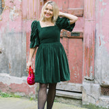 Lucinda Green Velvet Dress