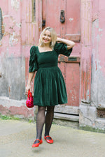 Lucinda Green Velvet Dress by Mary Benson