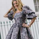 Winter Floral Jacquard Dress