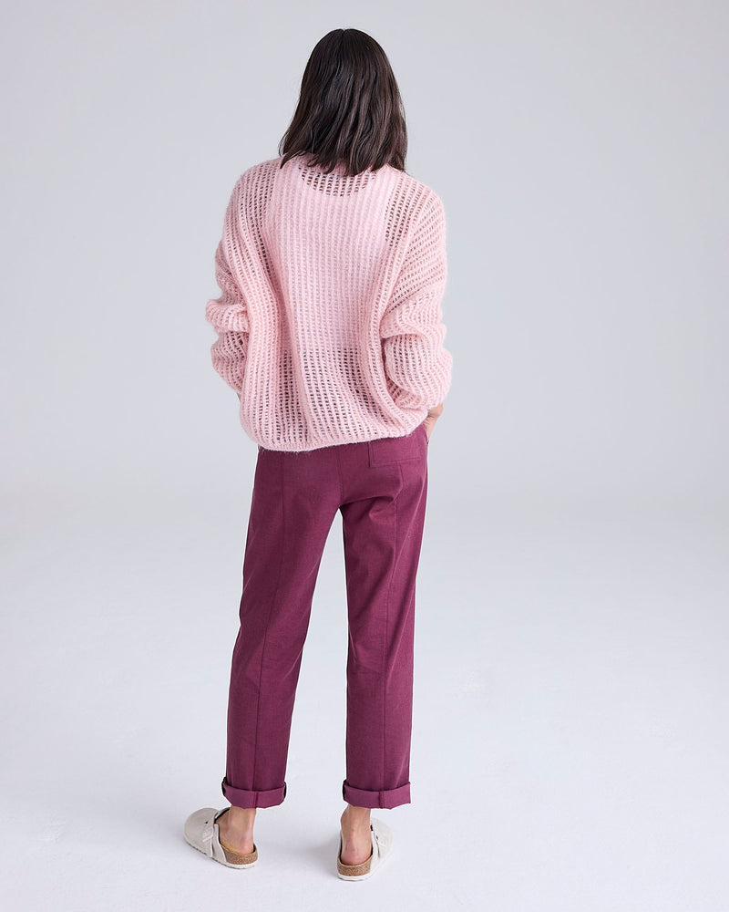 Waffle Stitch Italian Jumper in Pink by Cape Cove