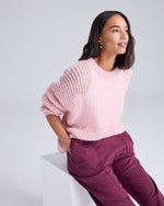 Waffle Stitch Italian Jumper in Pink by Cape Cove