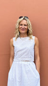 Havana Top in White Broderie by The Well Worn