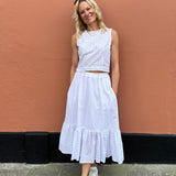 Rosa Skirt in White Broderie