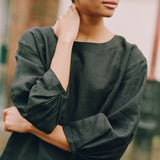 Roxane Linen Blouse  - Black