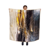 Large Moorland pure silk scarf - 130cm X 130cm.  Print taken from “Moorland” series of paintings onto gypsum; creating wonderfully abstract textures on a large scale. Trimmed with a lime silk chiffon edging for extra contrast.   Designers Rubykite hand wrap each item in a gorgeous silk pouch, not only beautiful to receive the pouch provides a great way to store your scarf. 