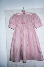 Gaia Mini Dress in Pink Linen Pinstripe by Freya Simonne