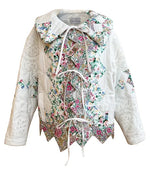 Jarina Jacket in Patchwork Floral And Crochet Trim by Freya Simonne