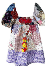 Fayette Mini Dress In Floral Patchwork Bedspread by Freya Simonne