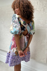 Fayette Mini Dress In Floral Patchwork Bedspread by Freya Simonne