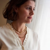 Mini Gold Hematite & Pearl Spacer Necklace