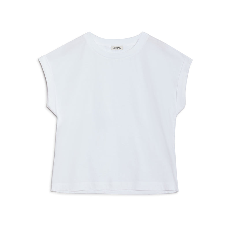 White Roll Back T Shirt