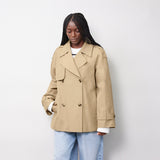 Cropped Double Breasted Trench