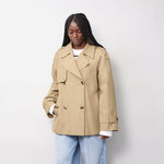 Cropped Double Breasted Trench Coat