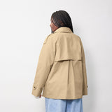 Cropped Double Breasted Trench
