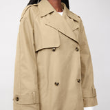 Cropped Double Breasted Trench