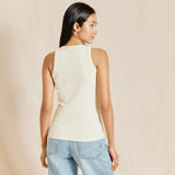 Cream High Neck Vest