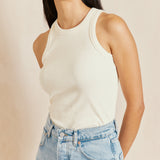Cream High Neck Vest