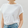 White Roll Back T Shirt