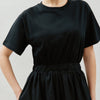 Black Woven Mix T Shirt Dress